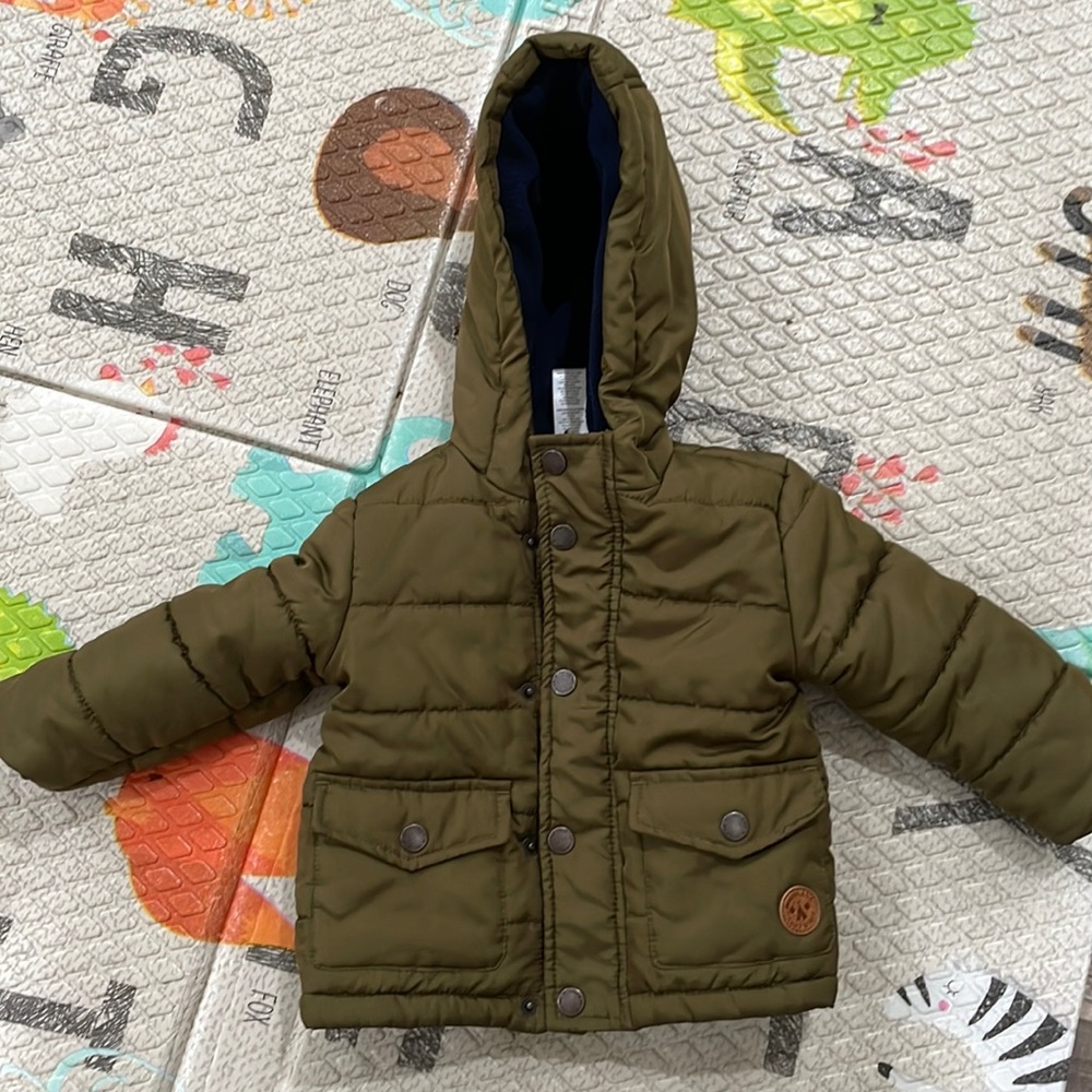 Olive green coat 12m